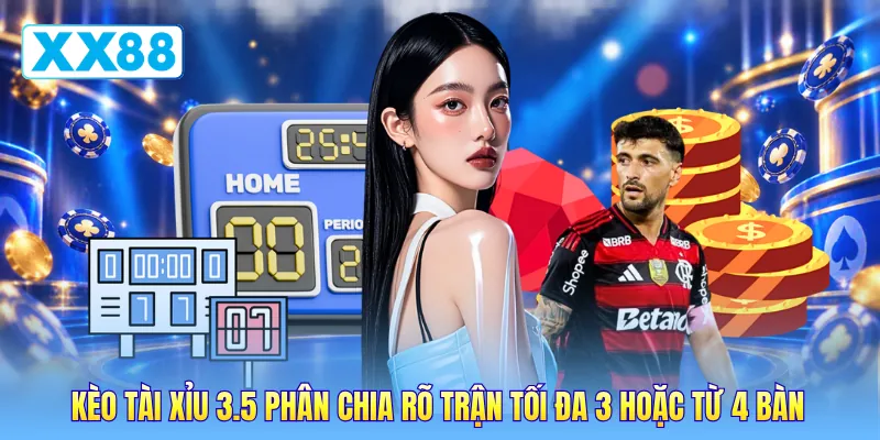 Kèo tài xỉu 3.5 phân chia rõ trận tối đa 3 hoặc từ 4 bàn Kèo tài xỉu 3.5 phân chia rõ trận tối đa 3 hoặc từ 4 bàn