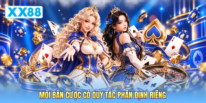 Mỗi bàn cược có quy tắc phân định riêng